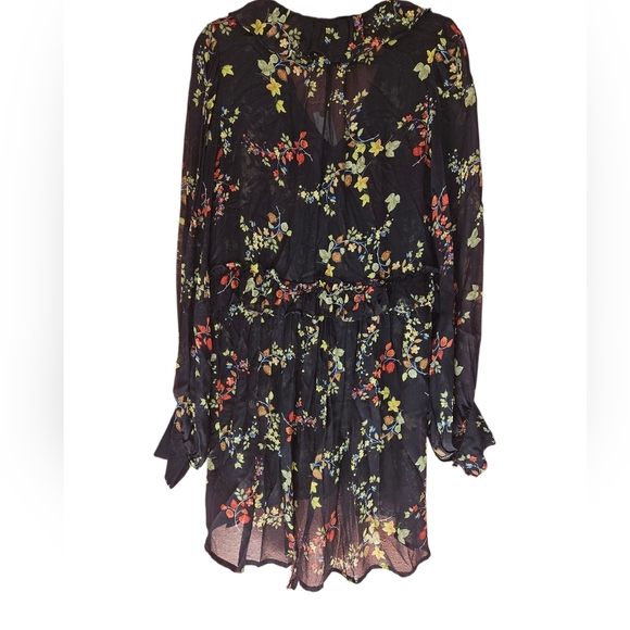 Anthropologie Jamison Ruffled Tunic – Black Floral – Size S – NWT (Repair Needed - Picture 5 of 13